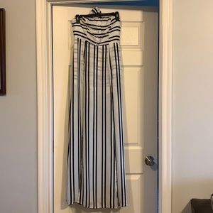 Striped maxi romper